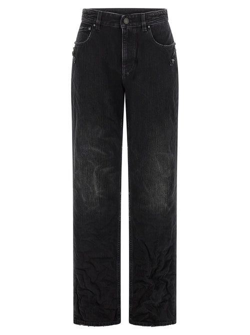 Balenciaga Black Cotton Straight-Leg Jeans Balenciaga