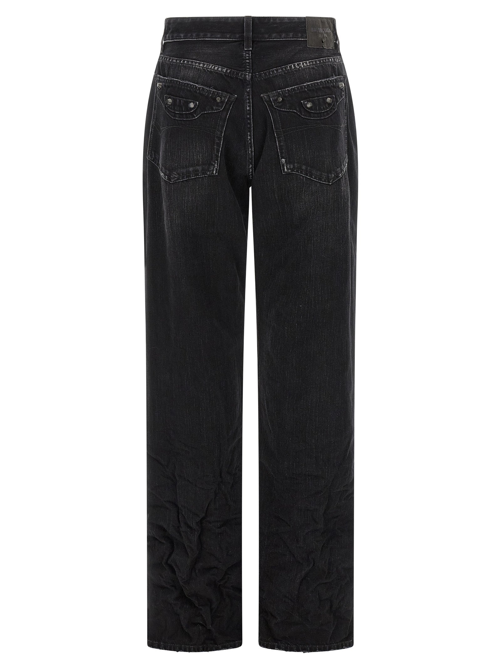 Balenciaga Black Cotton Straight-Leg Jeans Balenciaga