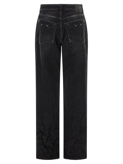 Balenciaga Black Cotton Straight-Leg Jeans Balenciaga