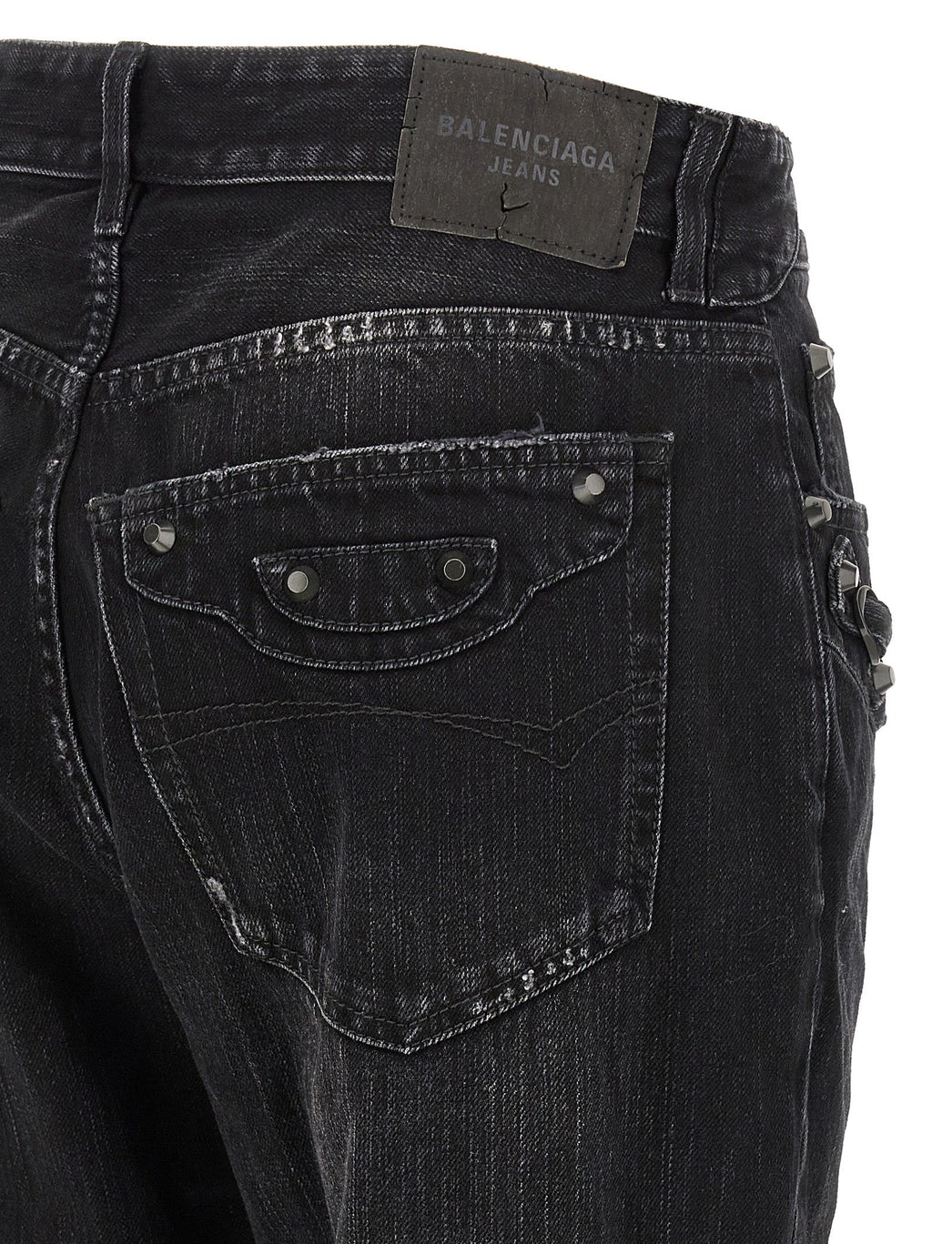 Balenciaga Black Cotton Straight-Leg Jeans Balenciaga