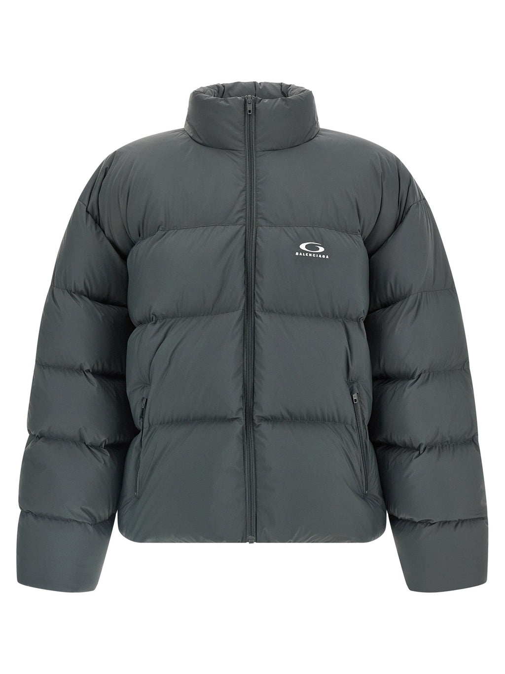 Balenciaga Gray Polyamide Full-Length Jacket Balenciaga