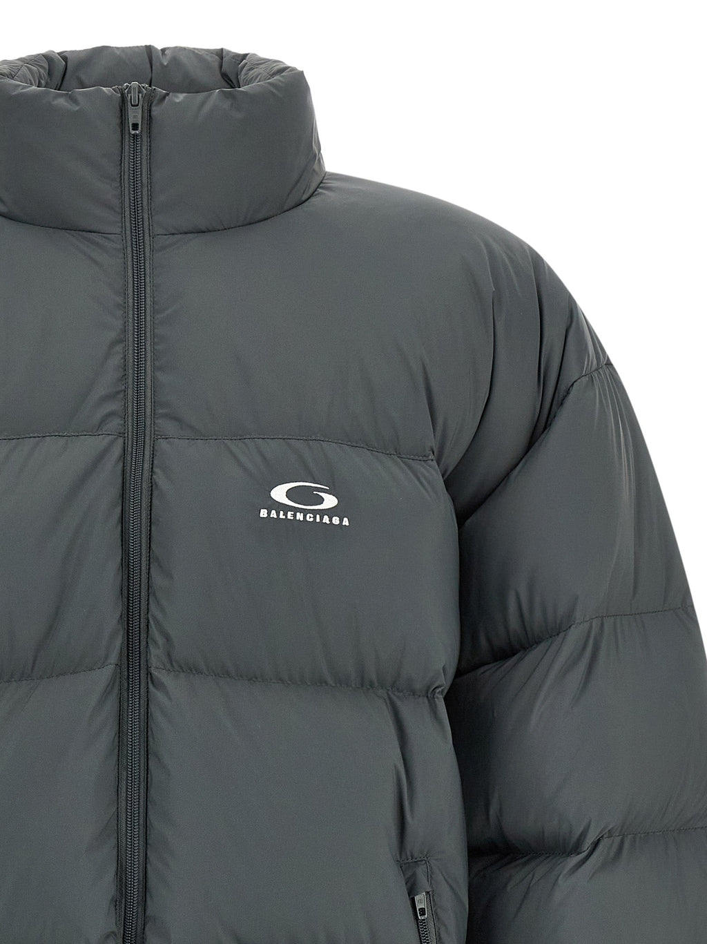 Balenciaga Gray Polyamide Full-Length Jacket Balenciaga