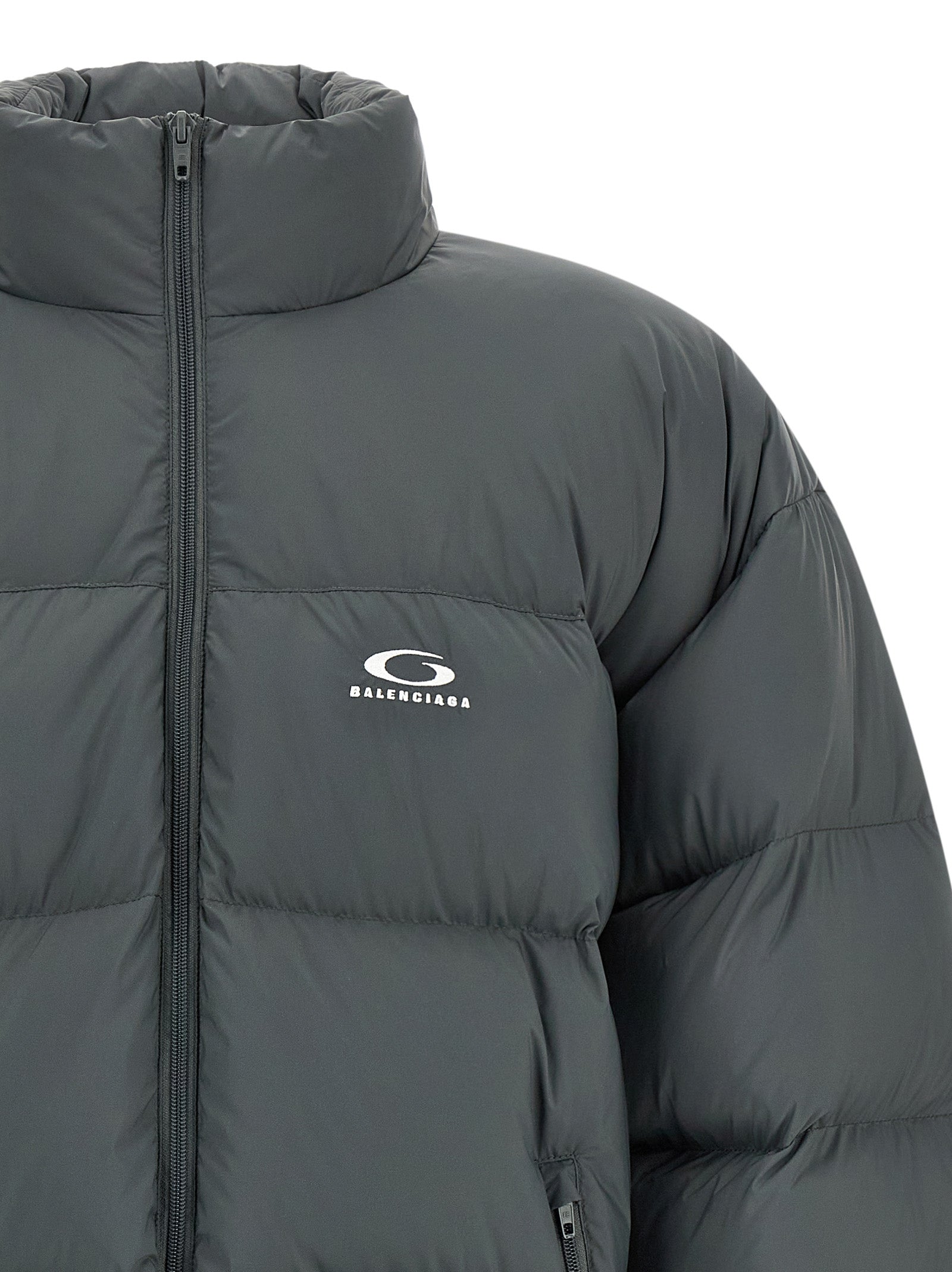 Balenciaga Gray Polyamide Full-Length Jacket Balenciaga