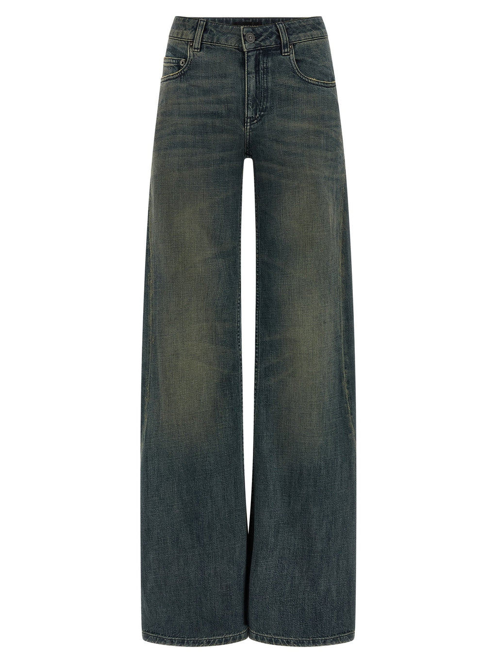Balenciaga Blue Cotton Flared Jeans Balenciaga