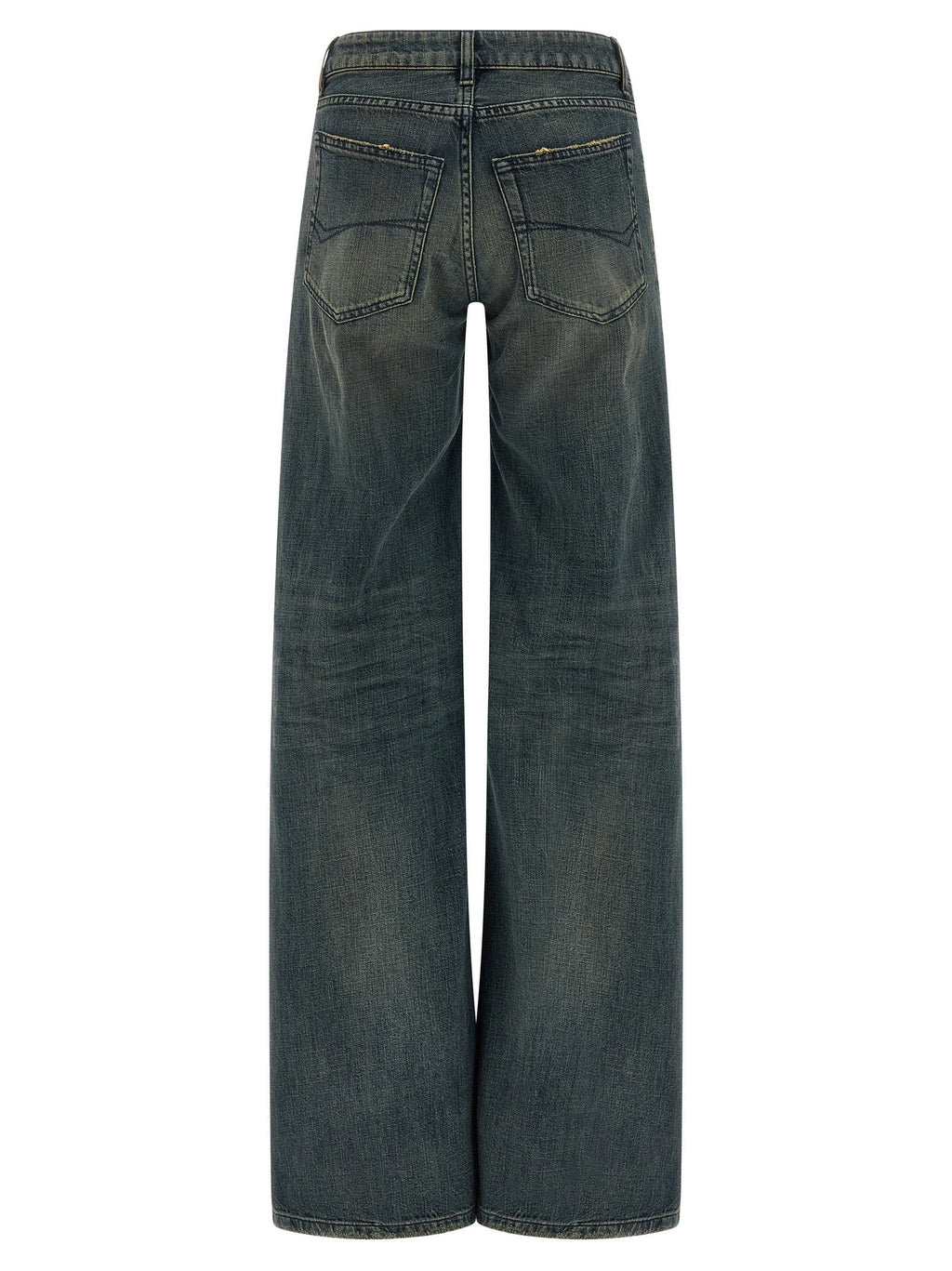 Balenciaga Blue Cotton Flared Jeans Balenciaga