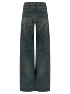 Balenciaga Blue Cotton Flared Jeans Balenciaga