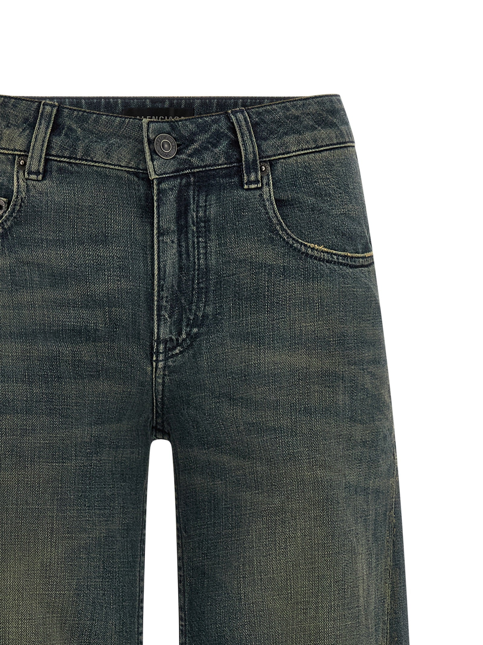Balenciaga Blue Cotton Flared Jeans Balenciaga
