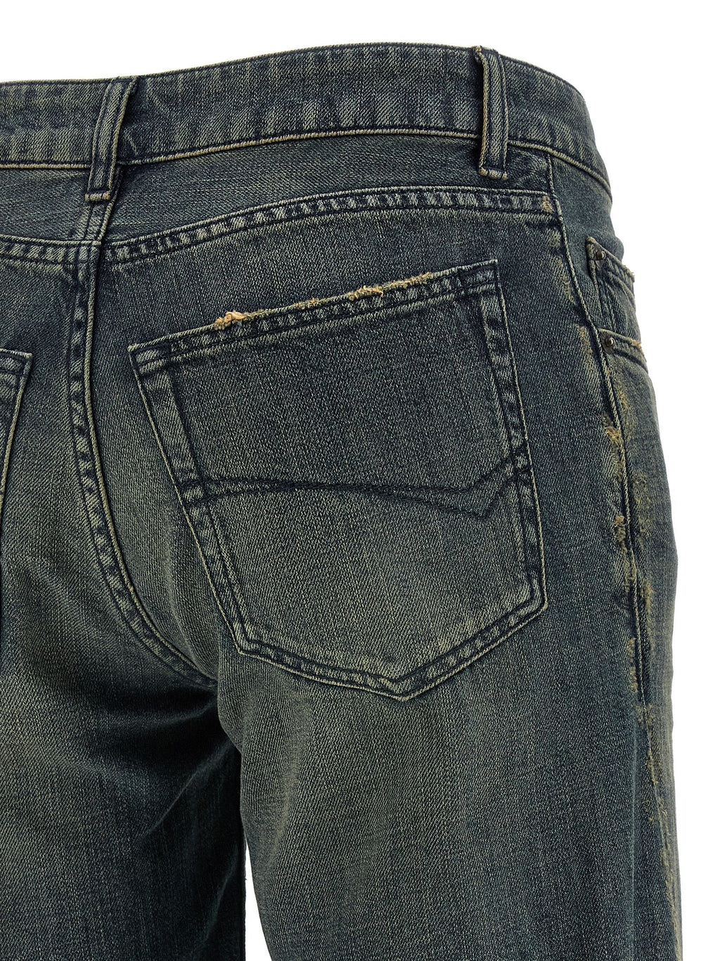Balenciaga Blue Cotton Flared Jeans Balenciaga