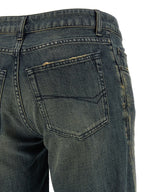 Balenciaga Blue Cotton Flared Jeans Balenciaga