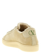 Valentino Garavani Beige Goatskin Low Top Sneakers Valentino Garavani