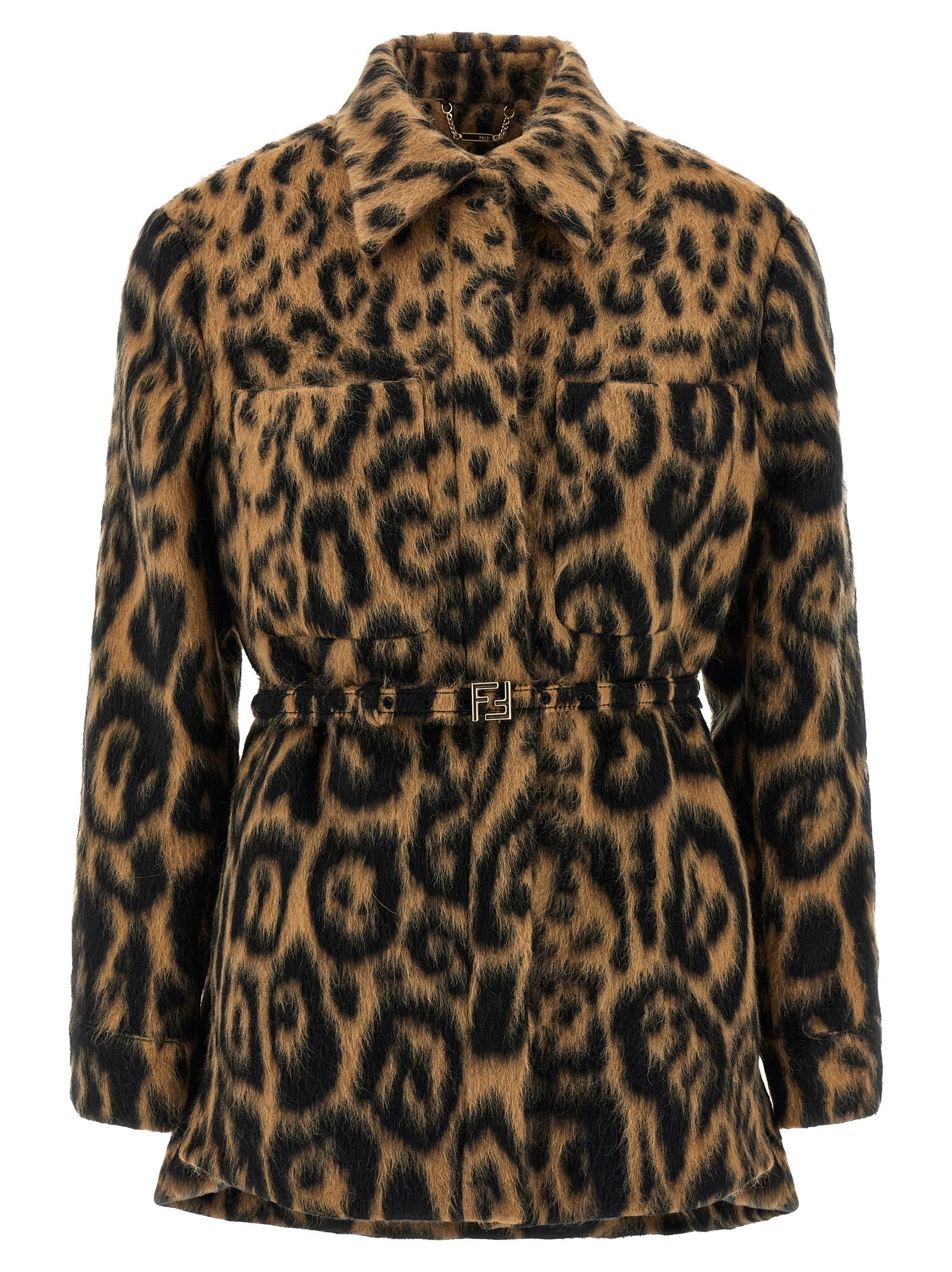 Fendi Beige Virgin Wool Coat Fendi