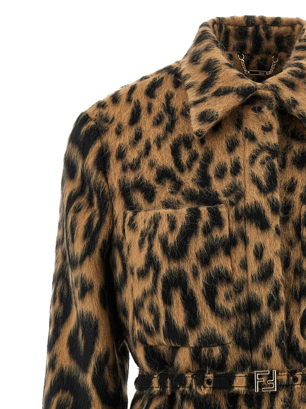 Fendi Beige Virgin Wool Coat Fendi