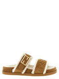 Fendi Beige Calfskin Slides Fendi