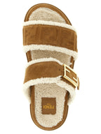 Fendi Beige Calfskin Slides Fendi
