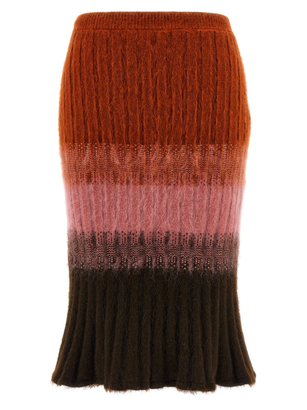 Fendi Multicolor Wool Midi Skirt Fendi