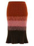 Fendi Multicolor Wool Midi Skirt Fendi