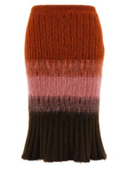 Fendi Multicolor Wool Midi Skirt Fendi