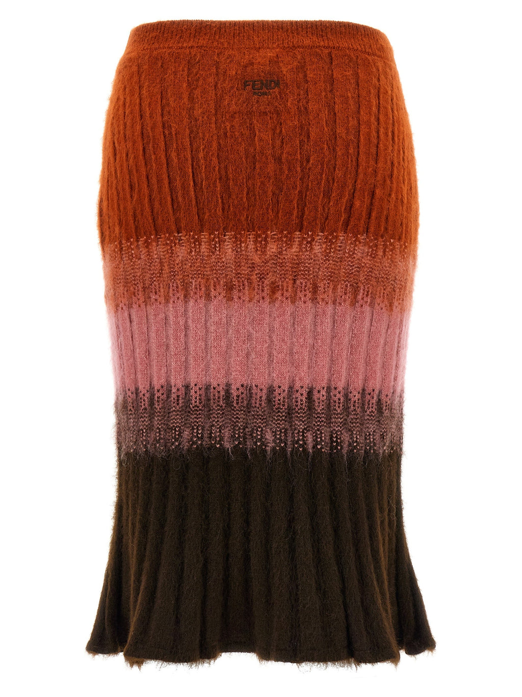 Fendi Multicolor Wool Midi Skirt Fendi