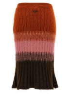 Fendi Multicolor Wool Midi Skirt Fendi