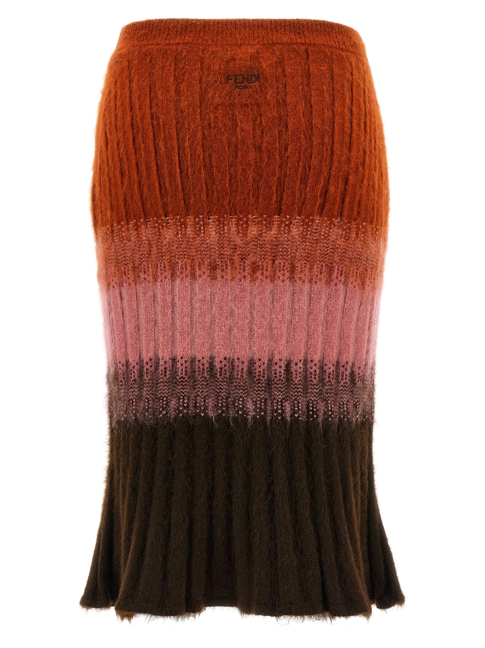 Fendi Multicolor Wool Midi Skirt Fendi