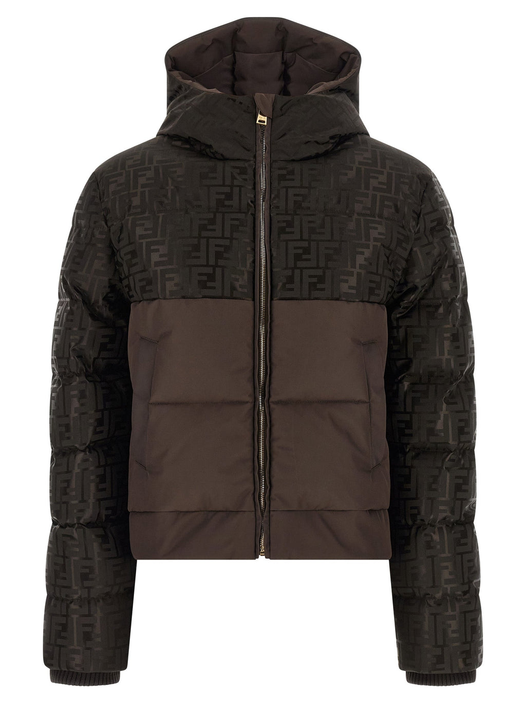 Fendi Brown Cotton Full-Length Jacket Fendi