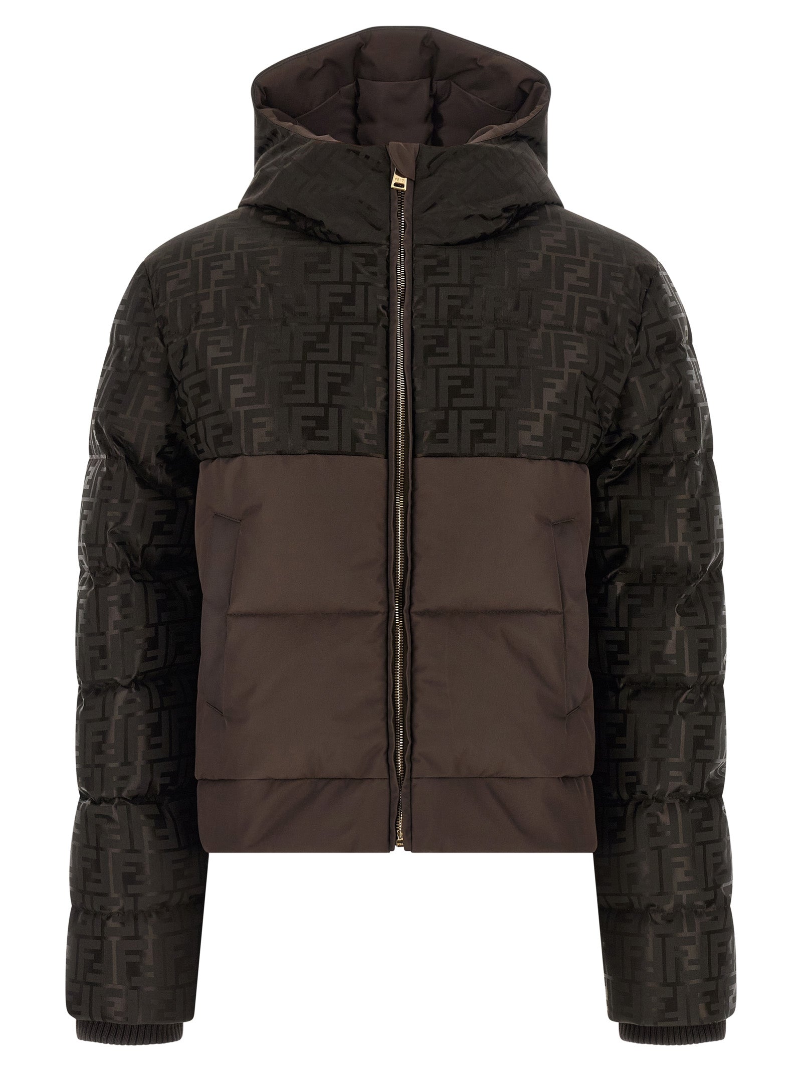 Fendi Brown Cotton Full-Length Jacket Fendi