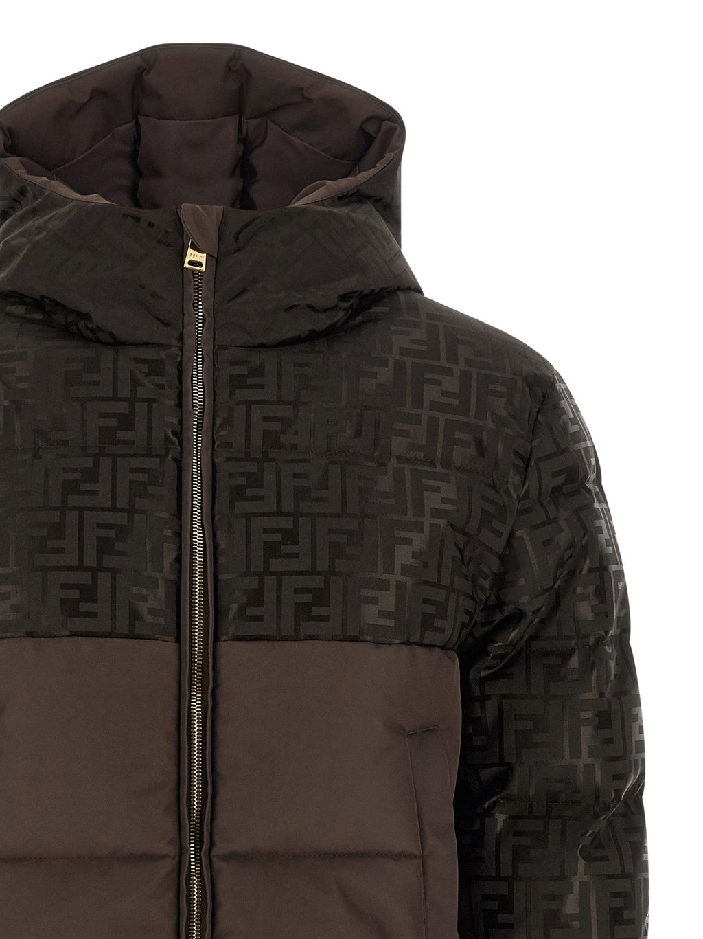 Fendi Brown Cotton Full-Length Jacket Fendi
