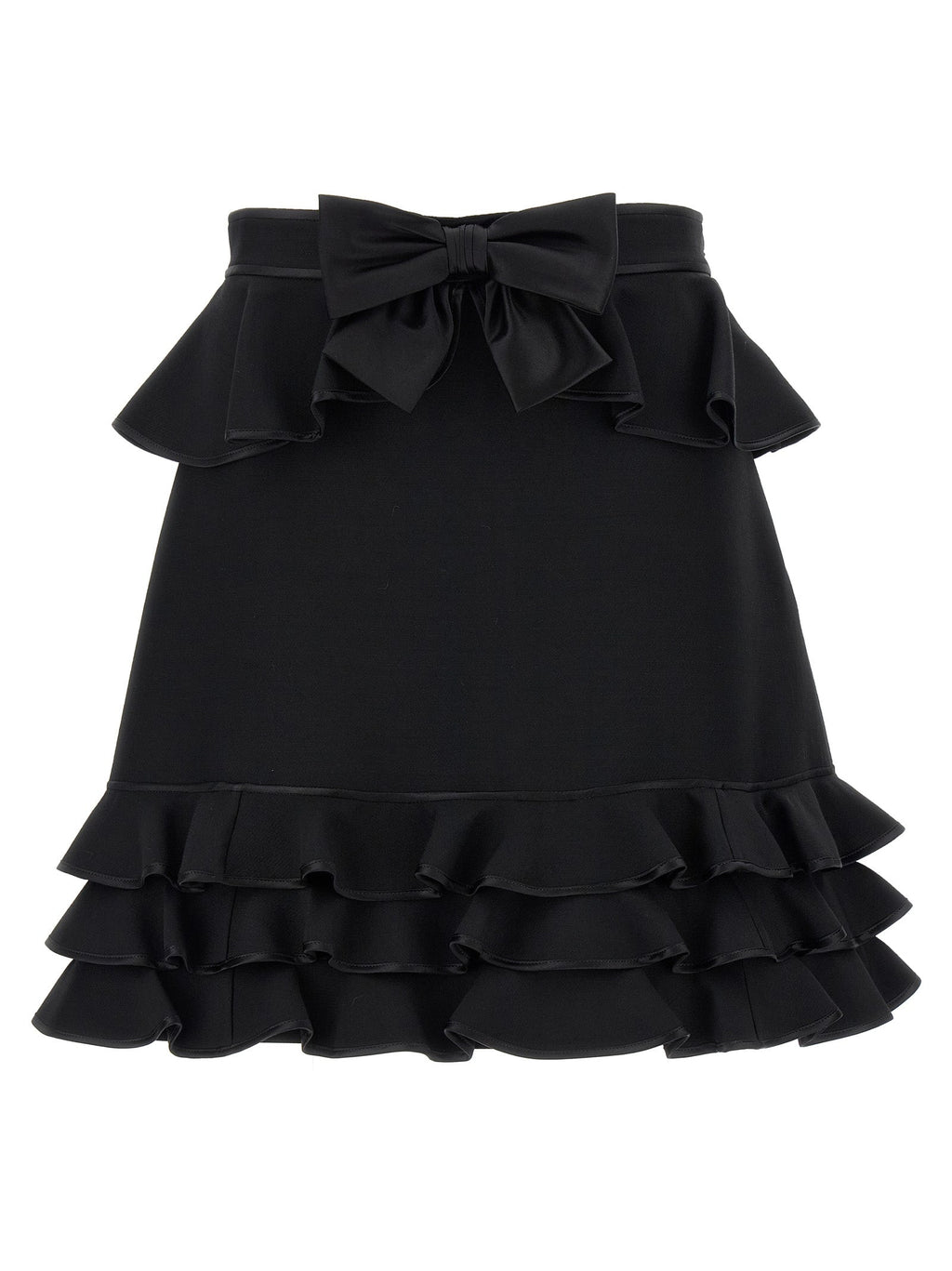 Valentino Garavani Black Virgin Wool Long Skirt Valentino Garavani