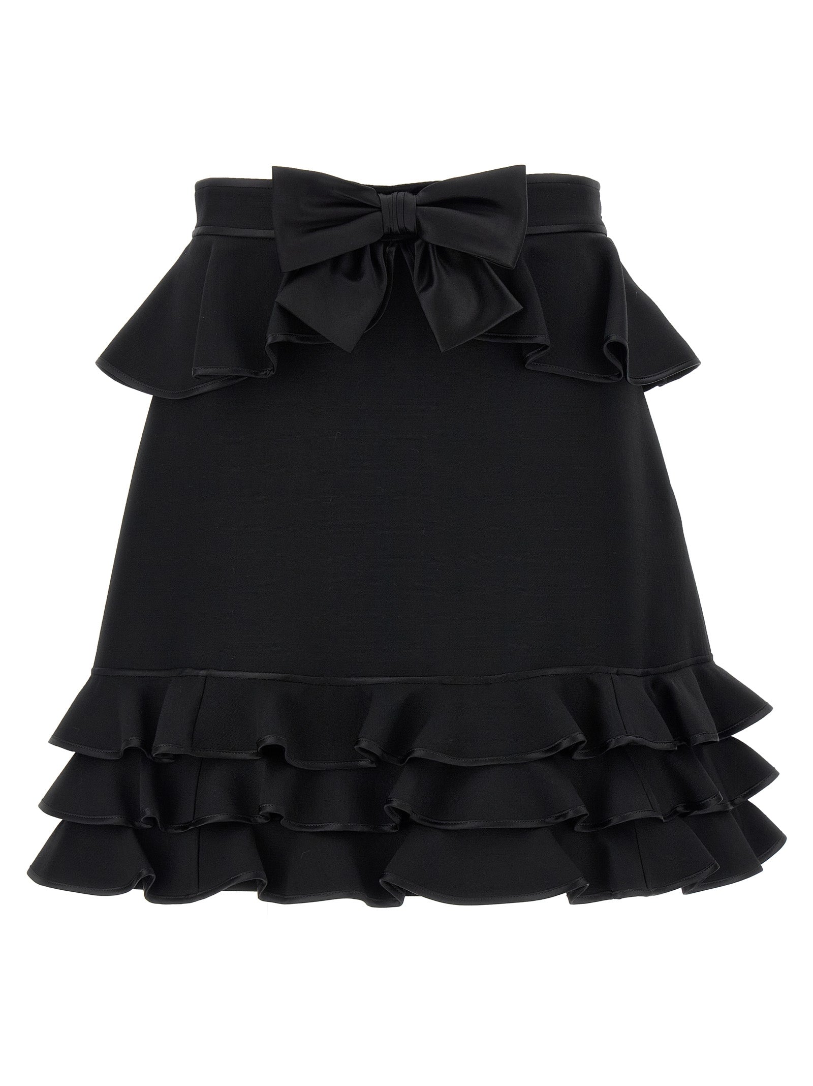 Valentino Garavani Black Virgin Wool Long Skirt Valentino Garavani