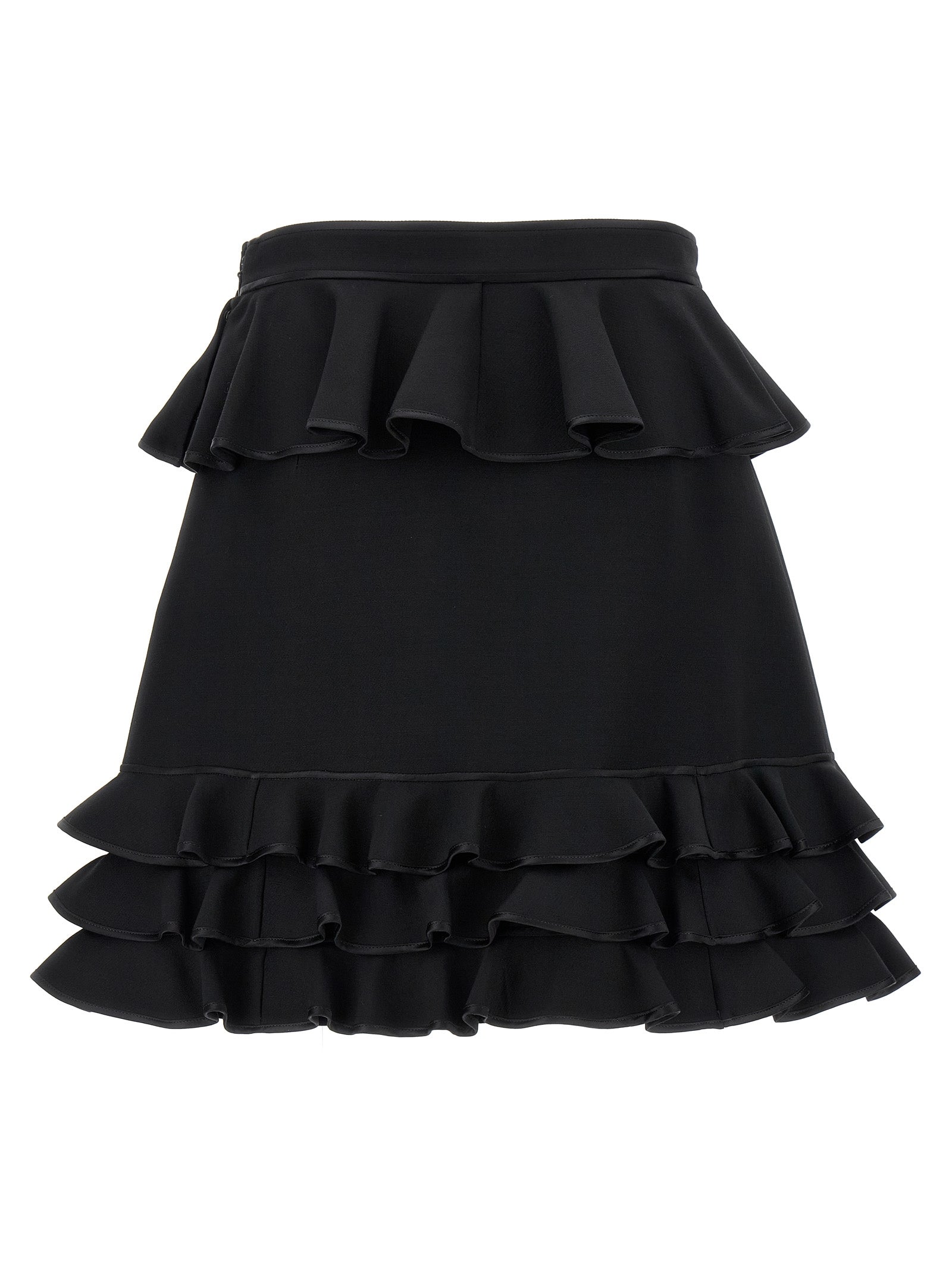 Valentino Garavani Black Virgin Wool Long Skirt Valentino Garavani