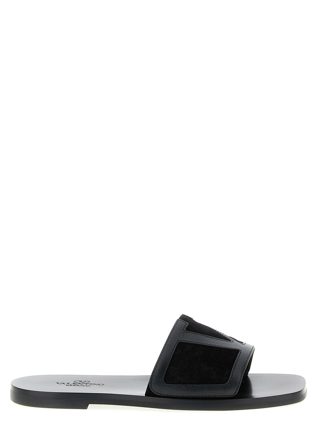 Valentino Garavani Black Calfskin Slides Valentino Garavani
