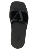 Valentino Garavani Black Calfskin Slides Valentino Garavani