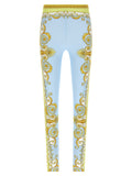 Versace Blue Nylon Leggings Versace