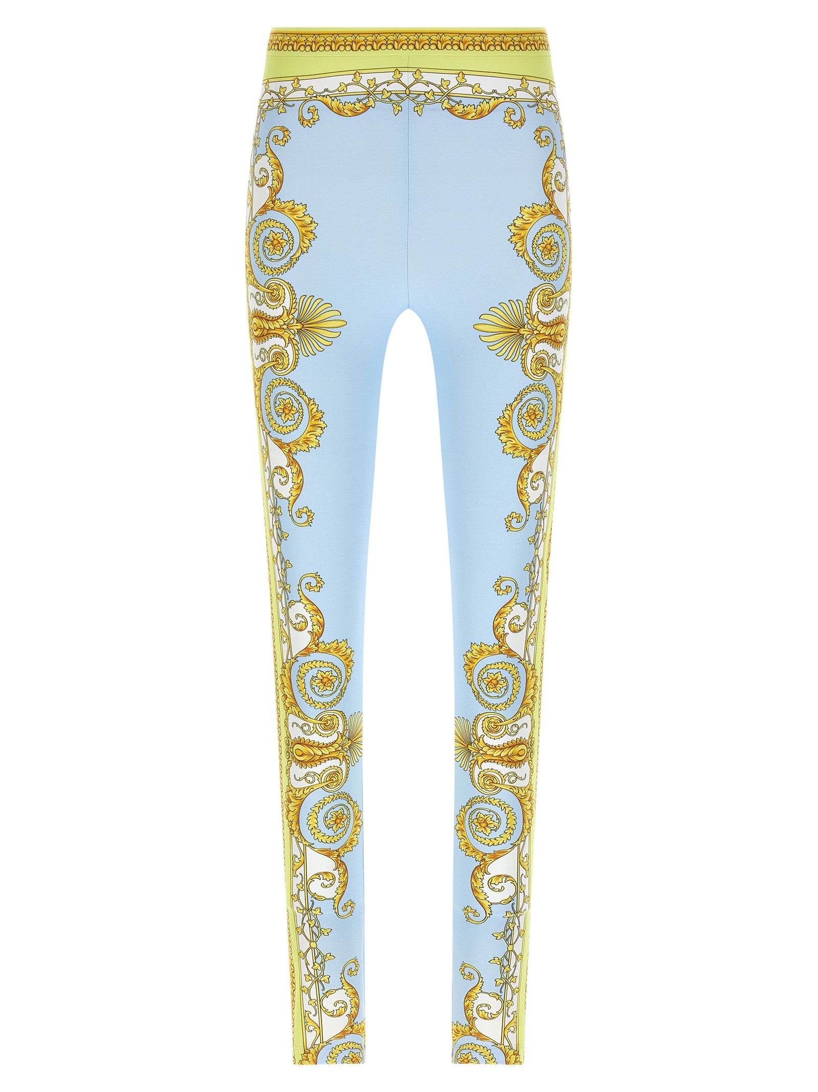 Versace Blue Nylon Leggings Versace