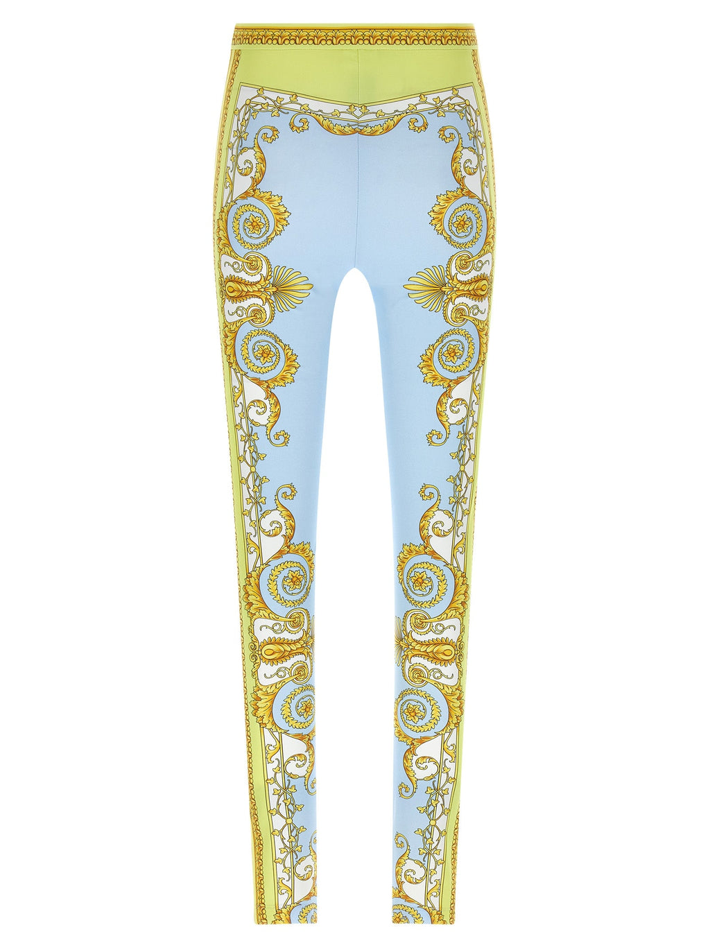 Versace Blue Nylon Leggings Versace
