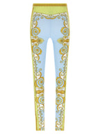 Versace Blue Nylon Leggings Versace