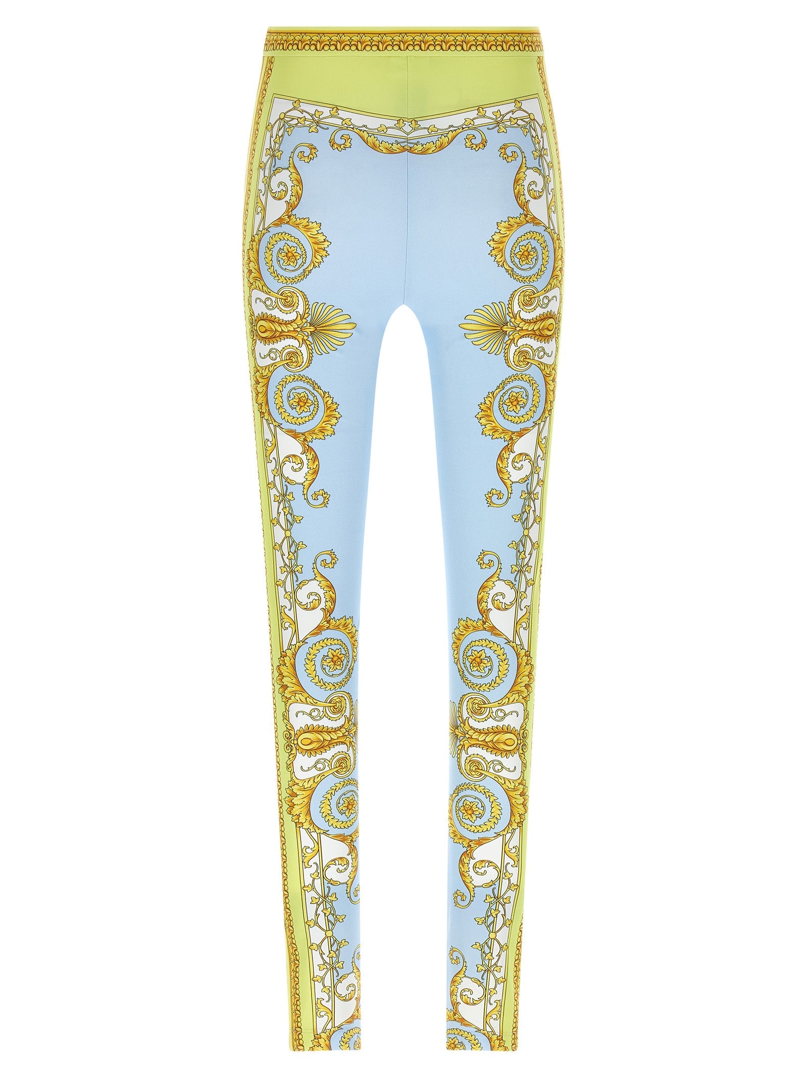 Versace Blue Nylon Leggings Versace