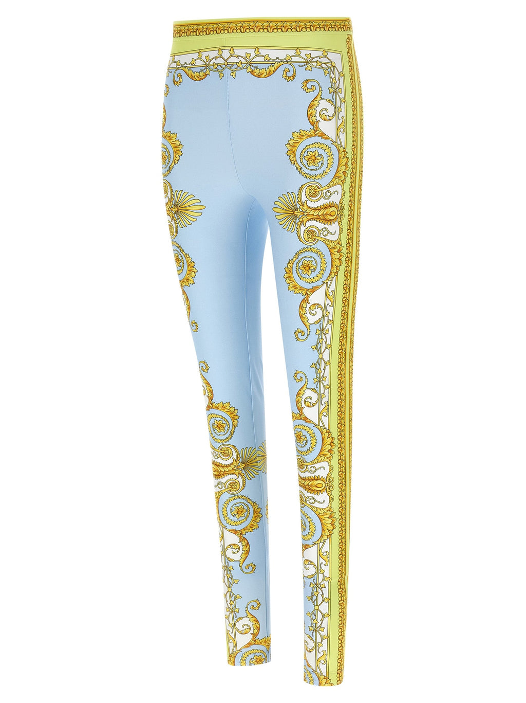 Versace Blue Nylon Leggings Versace