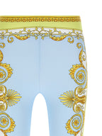 Versace Blue Nylon Leggings Versace