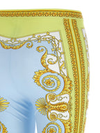 Versace Blue Nylon Leggings Versace