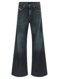 Diesel Blue Cotton Flared Jeans Diesel