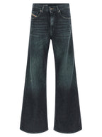 Diesel Blue Cotton Flared Jeans Diesel