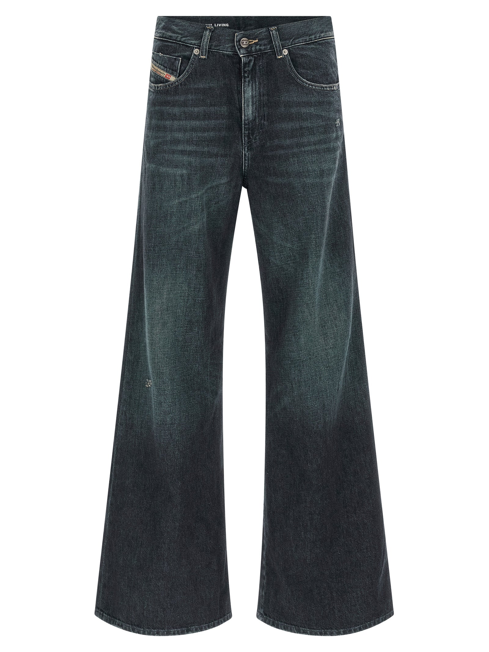 Diesel Blue Cotton Flared Jeans Diesel