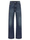 Diesel Blue Cotton Straight-Leg Jeans Diesel