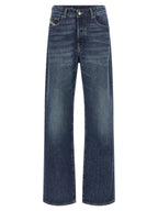 Diesel Blue Cotton Straight-Leg Jeans Diesel