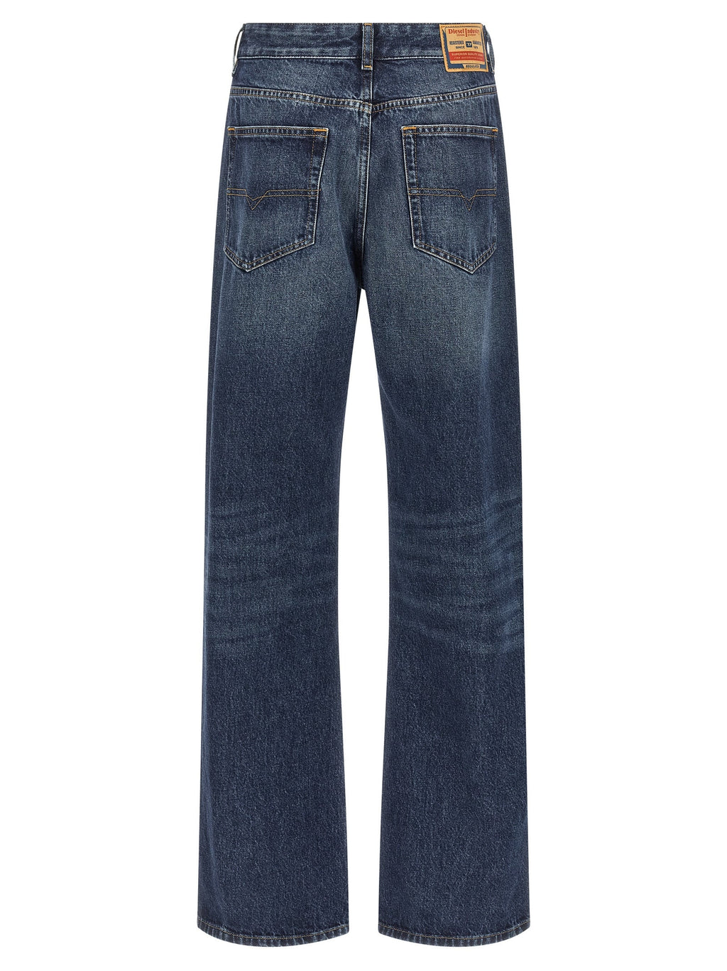 Diesel Blue Cotton Straight-Leg Jeans Diesel