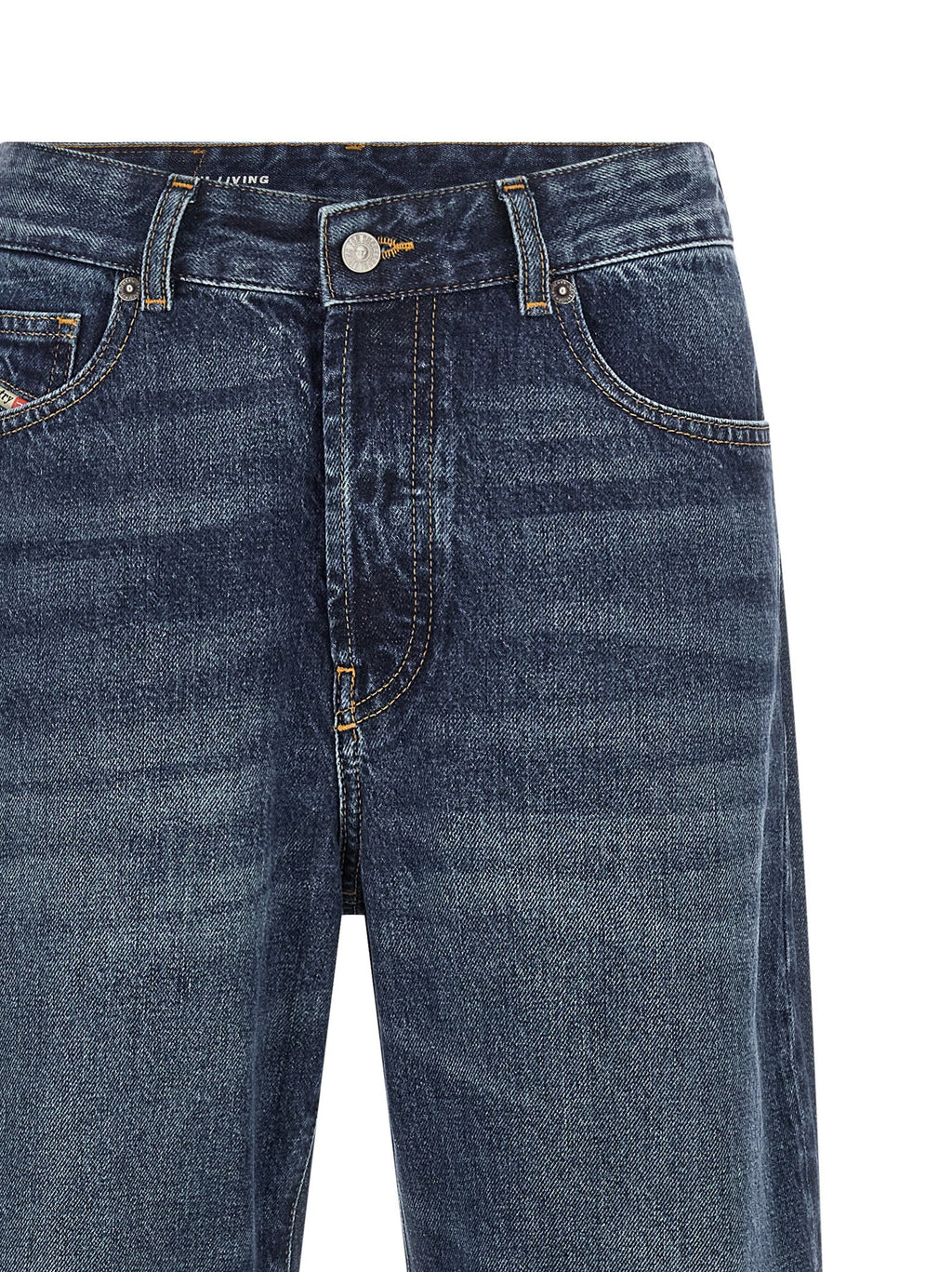Diesel Blue Cotton Straight-Leg Jeans Diesel
