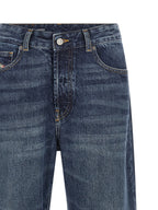 Diesel Blue Cotton Straight-Leg Jeans Diesel