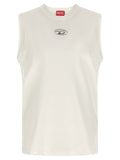 Diesel White Cotton Sleeveles T-Shirt Diesel