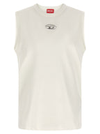Diesel White Cotton Sleeveles T-Shirt Diesel